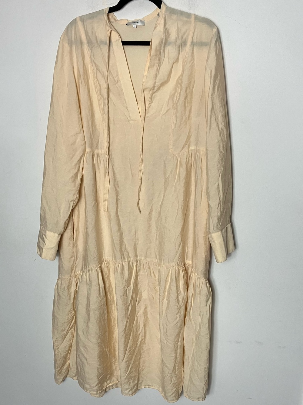 Vince dropped waist midi dress peasant dress‎ minimalist large - Picture 5 of 12